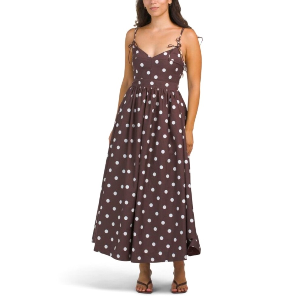 EN SAISON Ivory Brown Polka Dot Dress